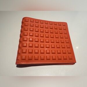 Balenciaga Orange Textured Key & Card Holder